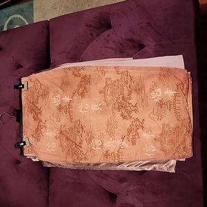 Pink Midi Skirt with Orential Print Size 10